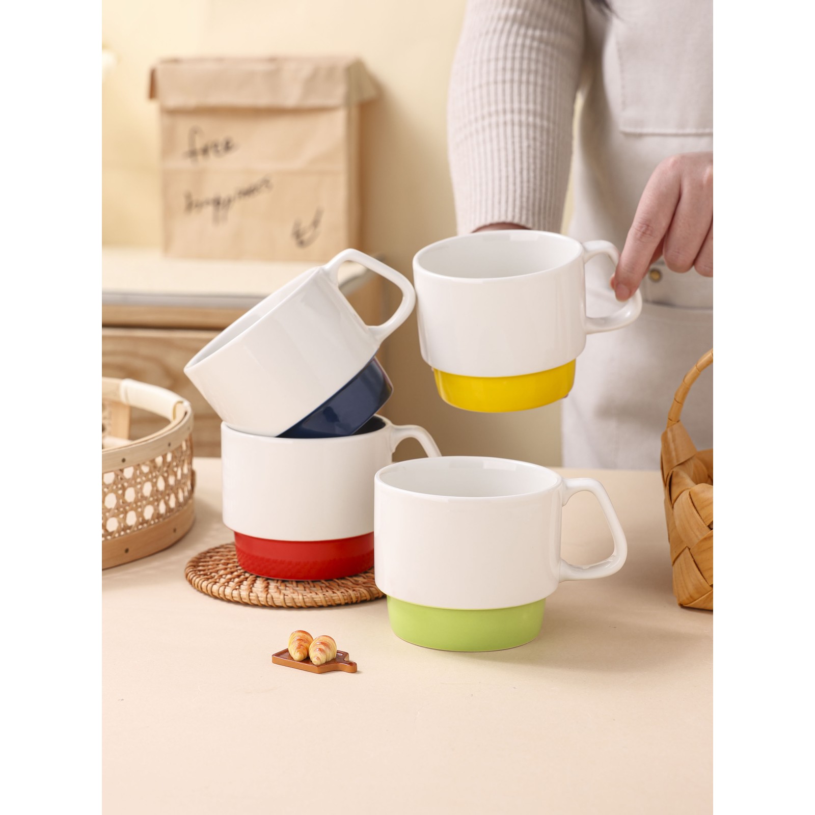 Custom Stacking Ceramic Coffee Mug