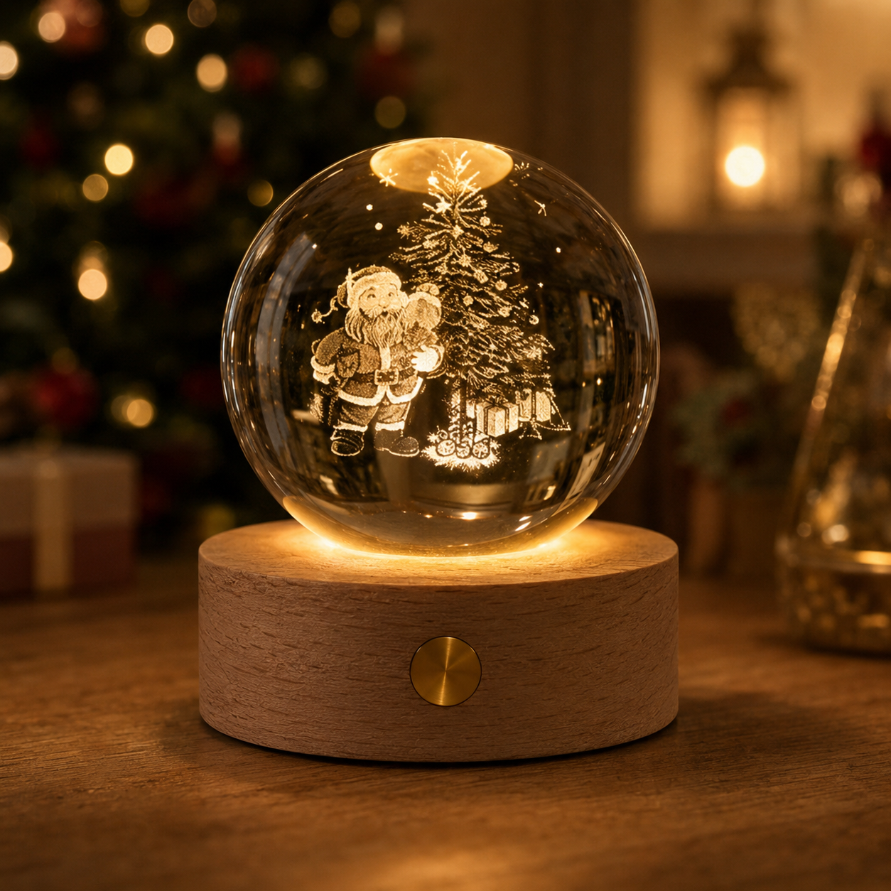 Custom 3D Laser Engraved Crystal Ball Lamp